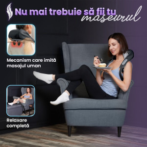 Suporto Aparat de masaj cervical, Shiatsu 5D, Incalzire