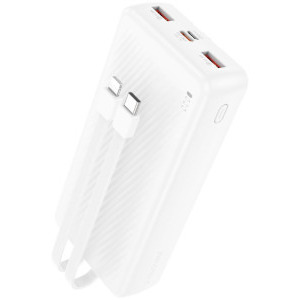 Baterie externa Borofone BJ57, 10000 mAh, 2x USB, 1x USB-C, 22.5 W, White