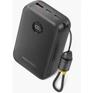 Baterie externa Vention FKBB0-C, 20000 mAh, 1x USB, 2x USB-C, 22.5 W, Display, Black