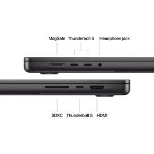 Apple 16.2'' MacBook Pro 16 Liquid Retina XDR, Apple M4 Pro chip (14-core CPU), 24GB, 512GB SSD, Apple M4 Pro 20-core GPU, macOS, Space Black, INT keyboard, Textura Nano, 2024
