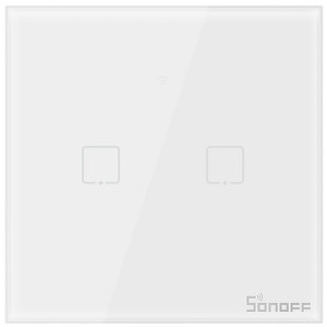 Sonoff Intrerupator dublu cu touch T0EU2C, Wi-Fi, control de pe telefonul mobil