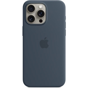 Apple Protectie pentru spate, material silicon pentru iPhone 15 Pro Max, culoare Storm Blue