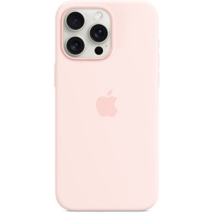 Apple Protectie pentru spate, material silicon pentru iPhone 15 Pro, culoare Light Pink