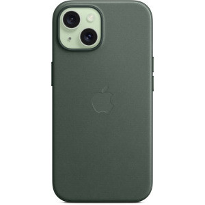 Apple Protectie pentru spate, material FineWoven, cu MagSafe pentru iPhone 15, culoare Evergreen