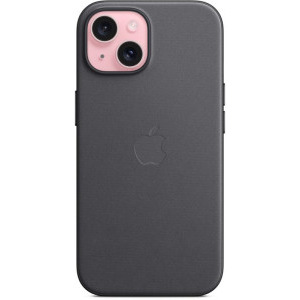 Apple Protectie pentru spate, material FineWoven, cu MagSafe pentru iPhone 15, culoare Black