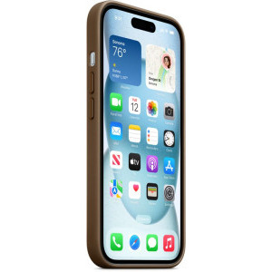 Apple Protectie pentru spate, material FineWoven, cu MagSafe pentru iPhone 15, culoare Taupe