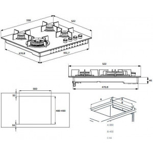 Beko HIAG64223SX, Gaz, 4 arzatoare, Inox