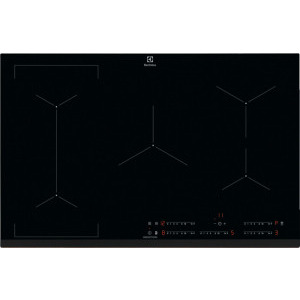 Plita incorporabila Electrolux EIV835, Inductie, 5 zone de gatit, Hob2Hood, Bridge, PowerBoost, Control touch, 78 cm, Sticla neagra