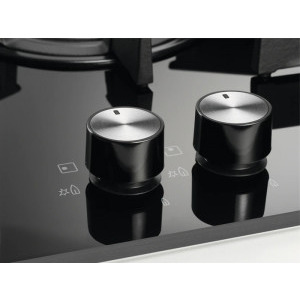Electrolux KGG6456K, Gaz, 4 arzatoare, Aprindere electrica, Arzator Wok, Dispozitiv de siguranta, Gratare fonta, 60 cm, Sticla neagra