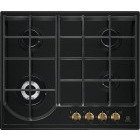 Plita incorporabila Electrolux EGH6343ROR, Gaz, 4 arzatoare, Gratare de fonta, Rustic negru