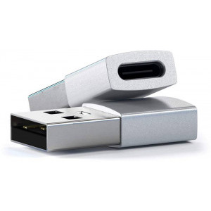 Satechi 1x USB Male - 1x USB-C Male, argintiu