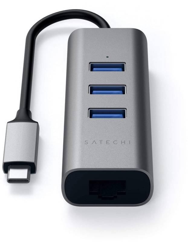 Hub USB Satechi USB-C Hub 3x USB 3.0, 1x Ethernet, Space Grey