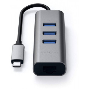 Hub USB Satechi USB-C Hub 3x USB 3.0, 1x Ethernet, Space Grey