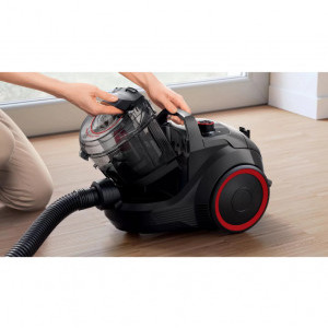 Bosch Serie 4 BGC21POW1, 2L, 750W, Negru-Rosu, fara sac, Negru - Rosu