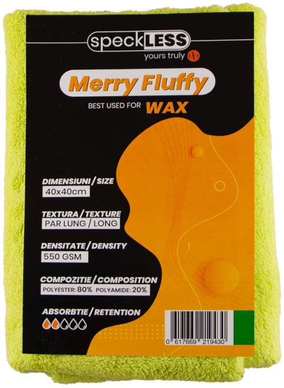 Produs microfibra speckLESS Laveta microfibre fara margini Merry Fluffy 550 GSM Verde 3 buc