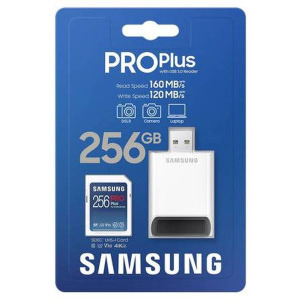 Samsung PRO Plus (2021) SDXC UHS-I Class 10 256GB + Cititor card