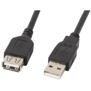 Cablu periferice Lanberg Extensie USB tip A 2.0 Male la USB tip A 2.0 Female, 3 m, Negru