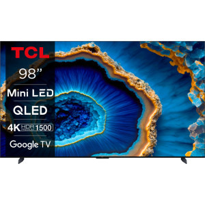 TCL Smart TV QLED Mini LED 98C805 Seria C805 248cm gri-negru 4K UHD HDR