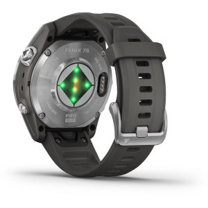 Garmin Fenix 7S Pro Solar, Glass, curea Graphite, Argintiu