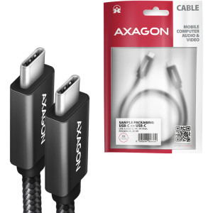 AXAGON USB 3.2 Tip C Male - USB 3.2 Tip C Male, 2m, negru