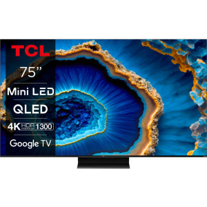 TCL Smart TV QLED Mini LED 75C805 Seria C805 189cm gri-negru 4K UHD HDR