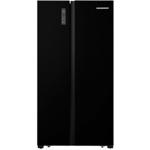 Frigider Side By Side Heinner HSBS-HS519NFBKE++, 519 L, Clasa E, Full No Frost, Inverter, Multi Air-Flow, Touch Control, Display LED, 178 cm, Negru