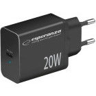 Incarcator retea Esperanza 1x USB-C, 20W Black