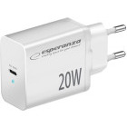 Incarcator retea Esperanza 1x USB-C, 20W White