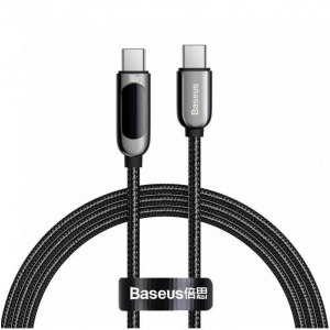Baseus Display, CATSK-B01, USB-C Male la USB-C Male, 1 m, Black, amperaj maxim suportat 5A