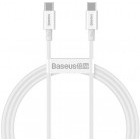 Cablu de date / adaptor Baseus Superior CATYS-B02, USB-C Male la USB-C Male, 1 m, White