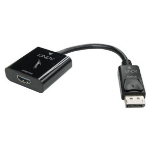 Adaptor LINDY 1x DisplayPort 1.2 Male - 1x HDMI 2.0 Female, negru