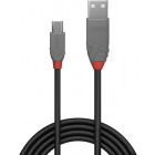 Cablu periferice LINDY Anthra, USB 2.0 Male tip A - microUSB 2.0 Male, 5m, negru-gri
