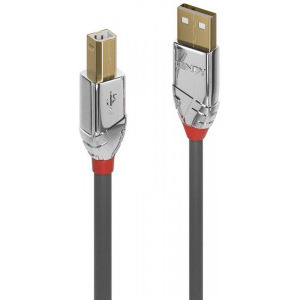 LINDY Cromo, USB 2.0 Male tip A - USB 2.0 Male tip B, 5m, argintiu