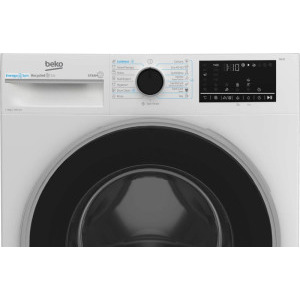 Beko B3WFU48415WB2ES, 8 kg, 1400 RPM, Clasa A, ProSmart Inverter, EnergySpin, SteamCure, SteamTherapy, Iron Fast, Alb
