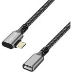 Cablu de date / adaptor Logilink CUA0111 Extensie USB-C Male la USB-C Female, 100 W, Angled, 1 m, Black