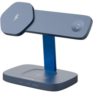 Canyon 3-in-1, Wireless Charging Station Hexagon 310, Dark Grey/Blue, cu adaptor 20W