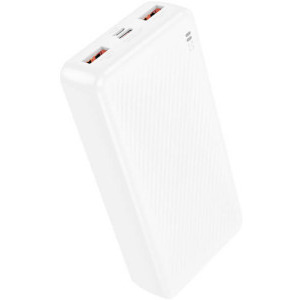 Baterie externa Borofone BJ56A, 20000 mAh, 2x USB, 1x USB-C, 22.5 W, White