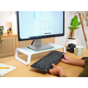Trust Monta Tempered glass monitor stand, White