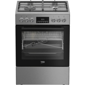 Aragaz Beko FBMA61330GXDT, Mixt, 4 arzatoare, Sistem de siguranta, Aprindere integrata, SteamShine Cleaning, Grill, AirFry, 60 cm, Inox