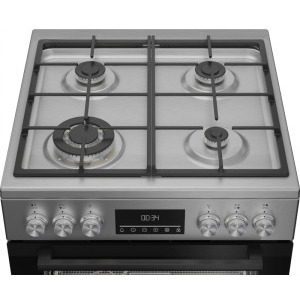 Beko FBMA61330GXDT, Mixt, 4 arzatoare, Sistem de siguranta, Aprindere integrata, SteamShine Cleaning, Grill, AirFry, 60 cm, Inox