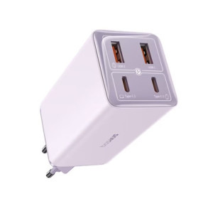 Baseus GaN6 Pro, 2x USB-C, 2x USB, Quick Charge 100W, Purple + cablu USB-C