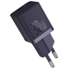 Incarcator retea Baseus P10110902523-00, 1x USB-C, Quick Charge 30 W, GaN, Purple + Cablu USB-C 1 m