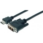 Assmann HDMI v1.3 Male - DVI-D Male, 2m, negru