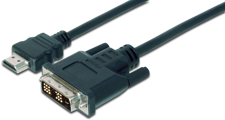 Cablu video Assmann HDMI v1.3 Male - DVI-D Male, 5m, negru