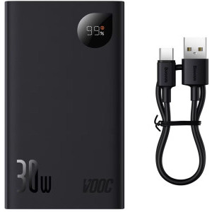 Baseus Adaman2 Digital Display, 20000mAh, 30W VOOC Edition, Black, cablu USB la USB-C inclus