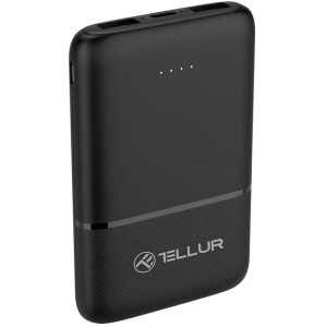 Tellur 5000 mAh, 2x USB, 1x USB-C, Black