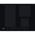 Plita incorporabila Whirlpool WF S9365 BF/IXL, Inductie, 4 zone de gatire, 6th Sense, Booster, Power Management, Indicator incalzire reziduala, Timer, 60 cm, Negru