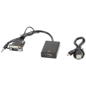 Adaptor Lanberg 1x HDMI Male - 1x VGA Female, Negru