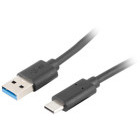 Cablu periferice Lanberg USB-C 3.2 Gen 1 Male la USB tip A 3.2 Gen 1 Male, 1.8 m, Negru