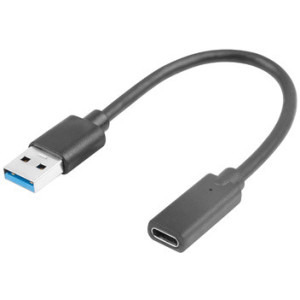 Cablu periferice Lanberg USB tip A 3.2 Gen 1 Male la USB-C 3.2 Gen 1 Female, OTG, 0.15 m, Negru